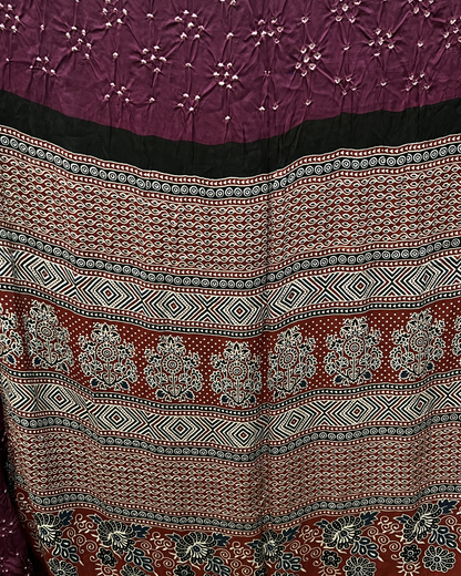Bandhue - Bandhani & Ajrakh Modal Saree