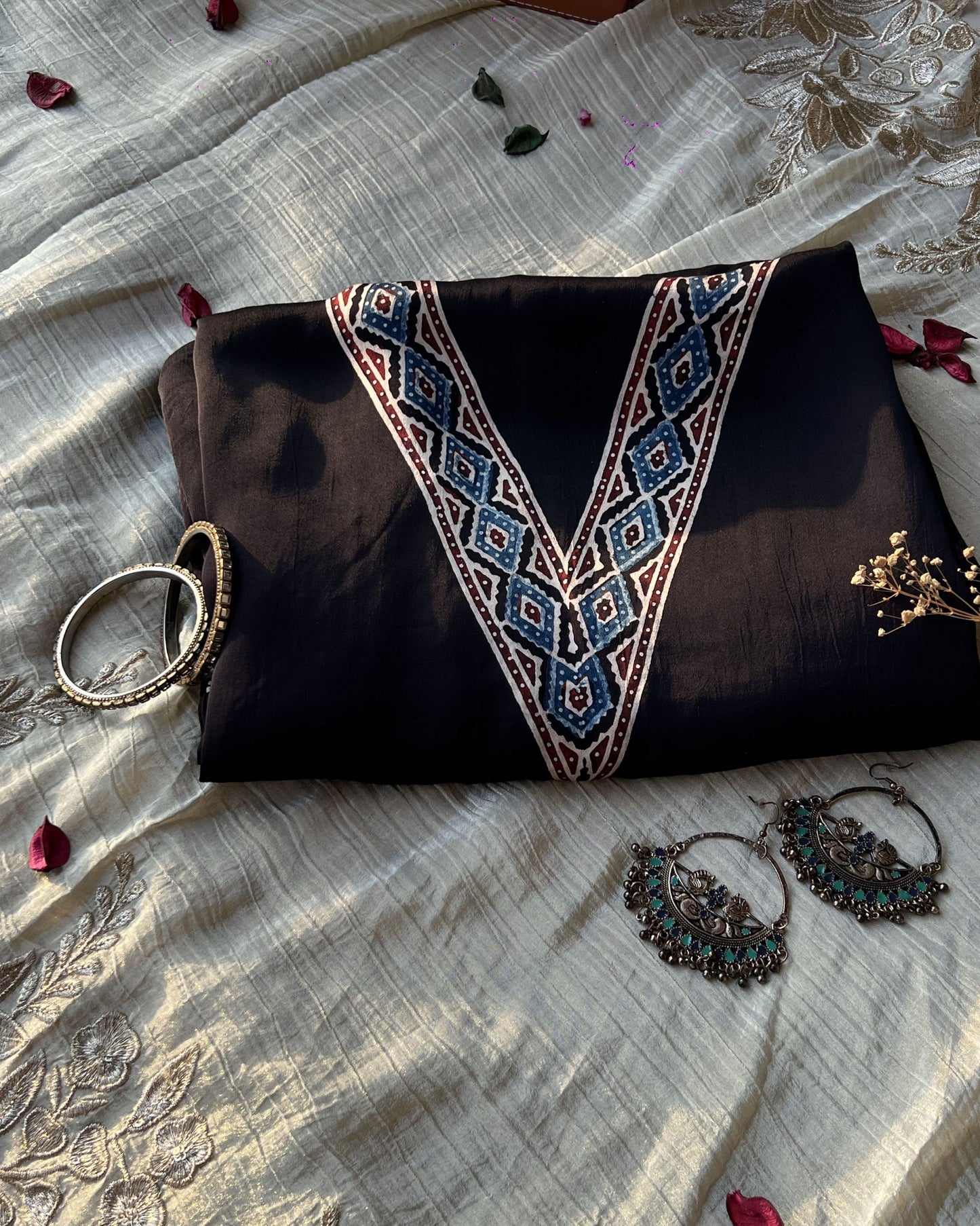 Palmora - Unstitched Modal Ajrakh Kurta & Dupatta Set