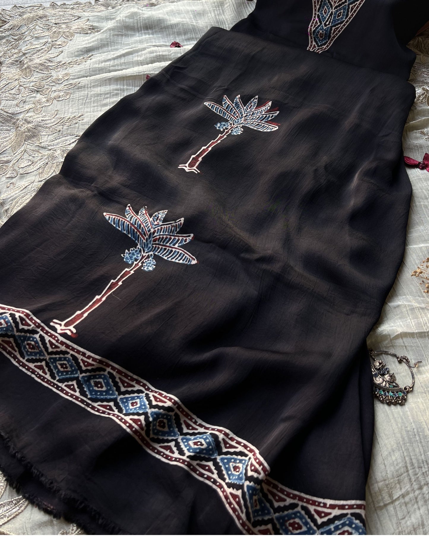Palmora - Unstitched Modal Ajrakh Kurta & Dupatta Set