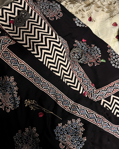 Tessara - Unstitched Modal Ajrakh Kurta & Dupatta Set