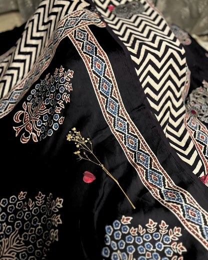 Tessara - Unstitched Modal Ajrakh Kurta & Dupatta Set