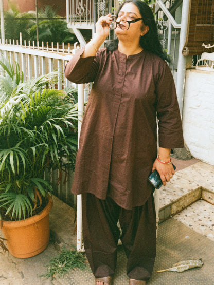 Own Doctrine - Poplin Kurta Set with Farshi Salwar