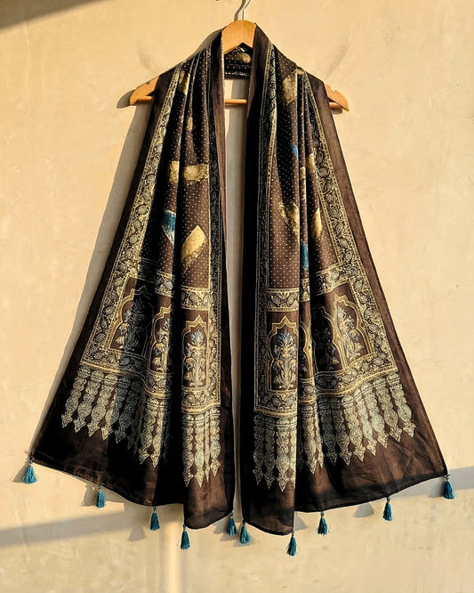 Arco Teal Ajrakh Modal Dupatta