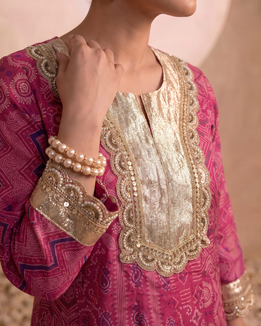 Here for the Drama – Festive Tunic Set with Gota Detailing