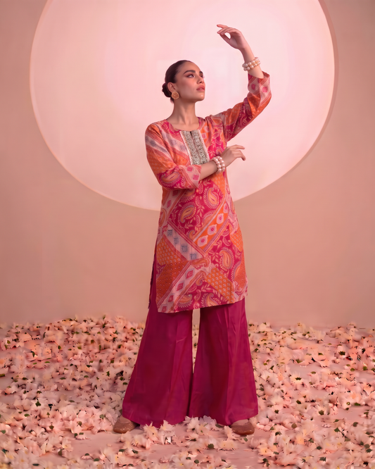 Fond of You – Printed Tunic with Palazzo Pants
