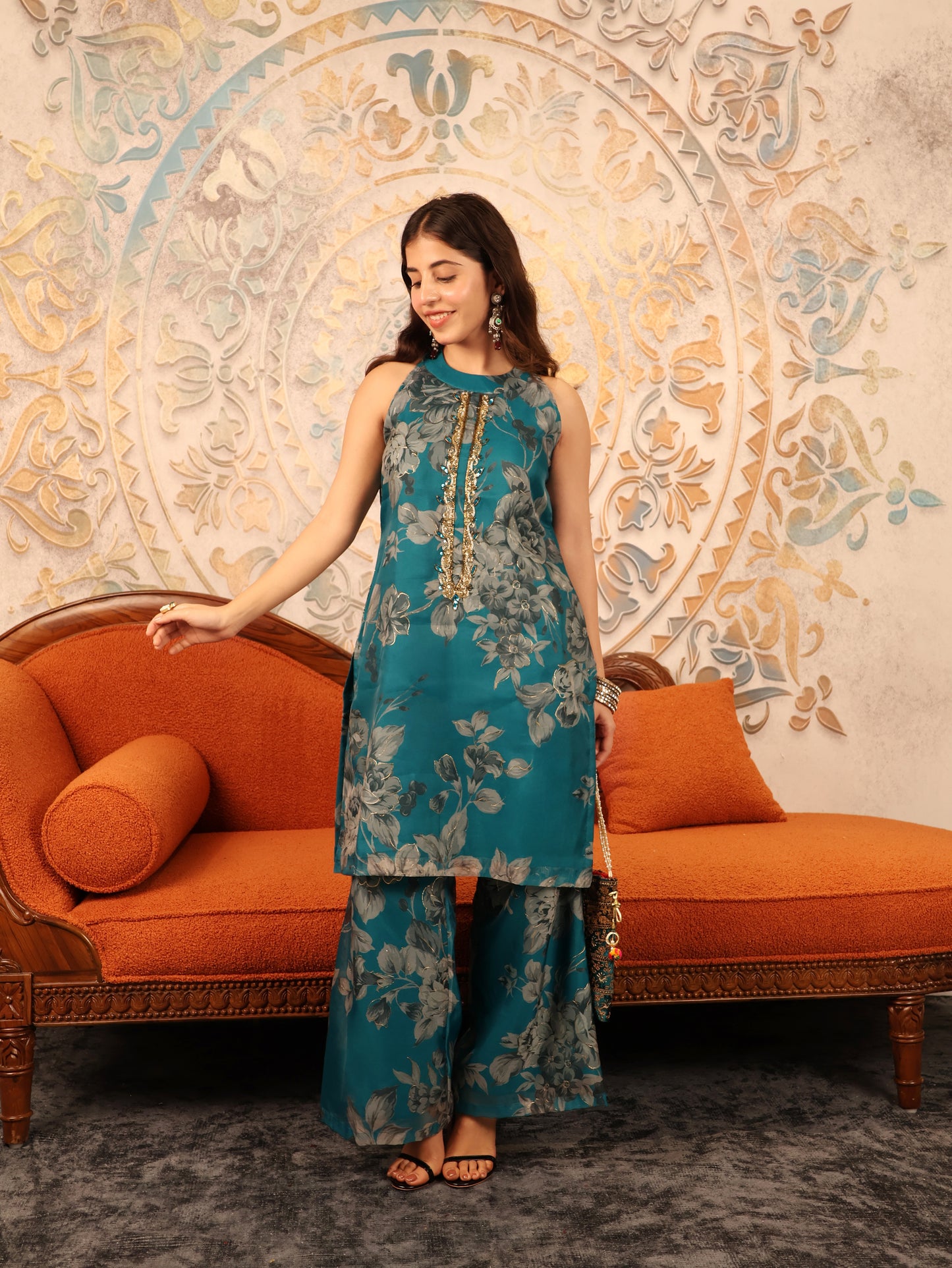 Fleurish - Embroidered Organza Coord Set