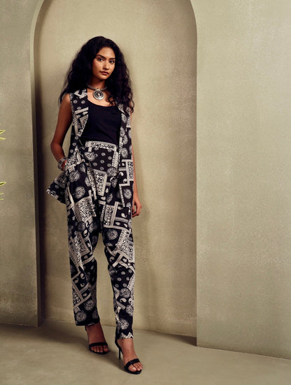 Moon Marked - Printed Waist Coat Set