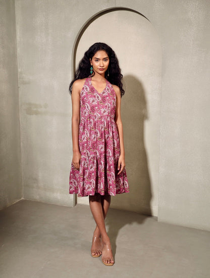 Halter Ego – Printed Halter Neck Dress