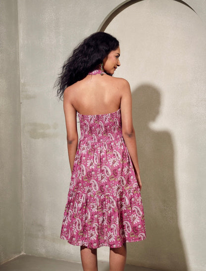 Halter Ego – Printed Halter Neck Dress