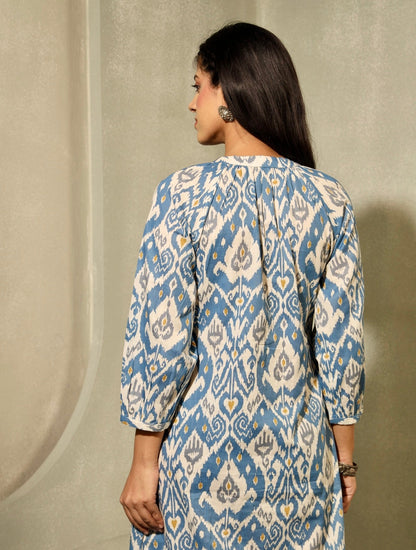 Blue Huesday Ikkat Dress