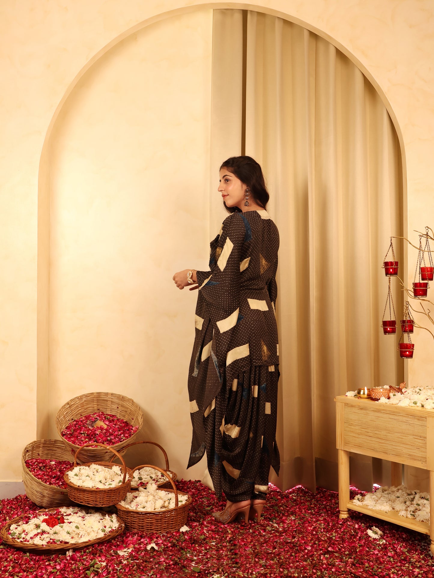 Calm Command - Ajrakh Printed  Kaftan & Harem Pants Set