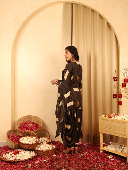 Calm Command - Ajrakh Printed  Kaftan & Harem Pants Set